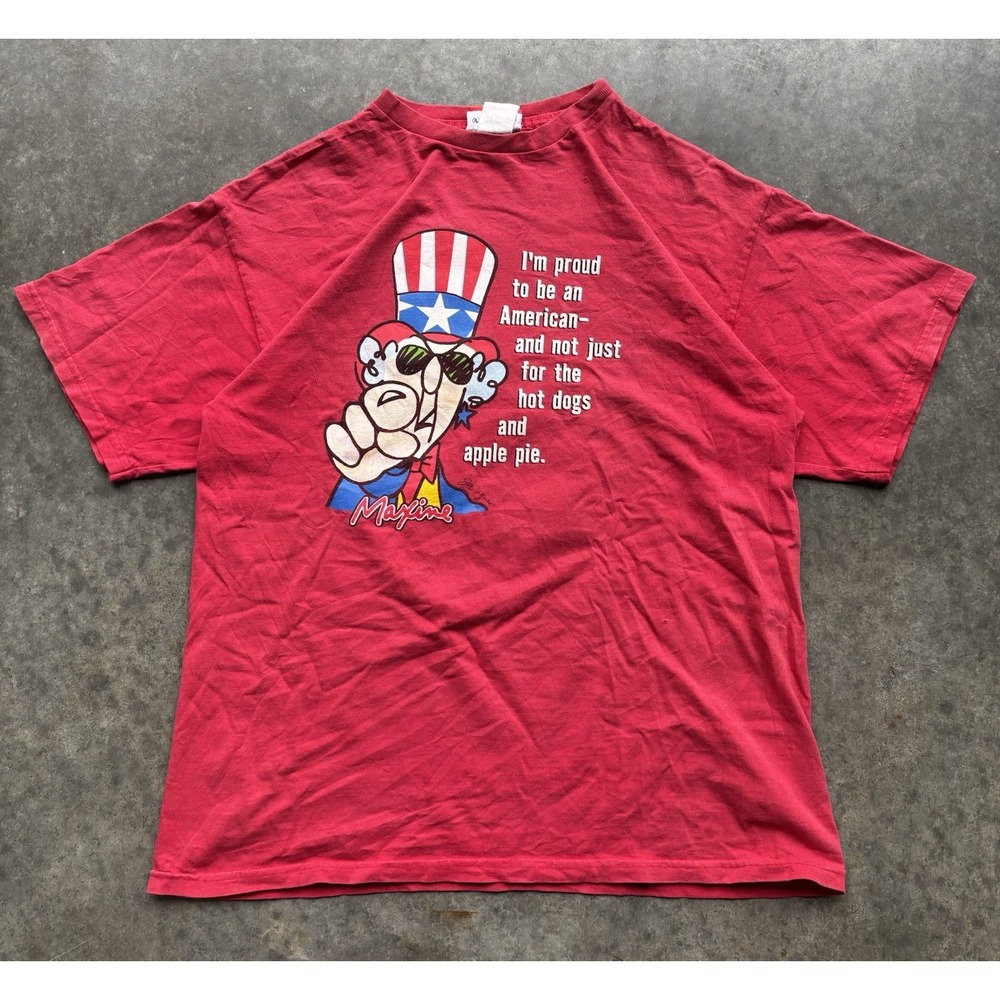 Vintage 90s Maxine Hallmark Comic Cartoon Humor Proud American T Shirt Medium